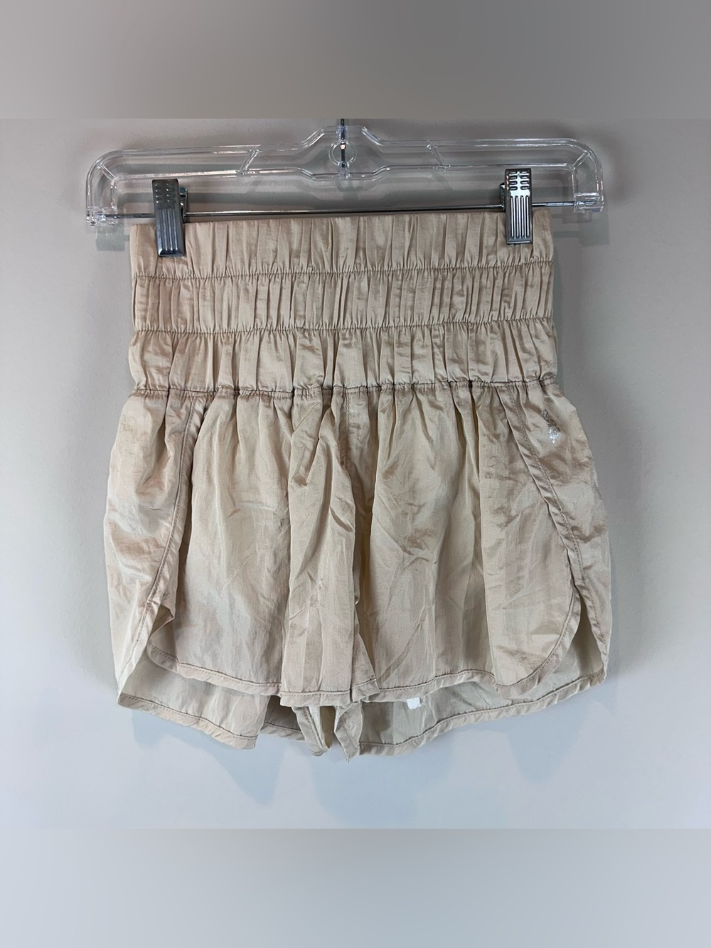 Free People FP Movement Light Gold Way Home Athletic Athleisure Preppy Shorts XS